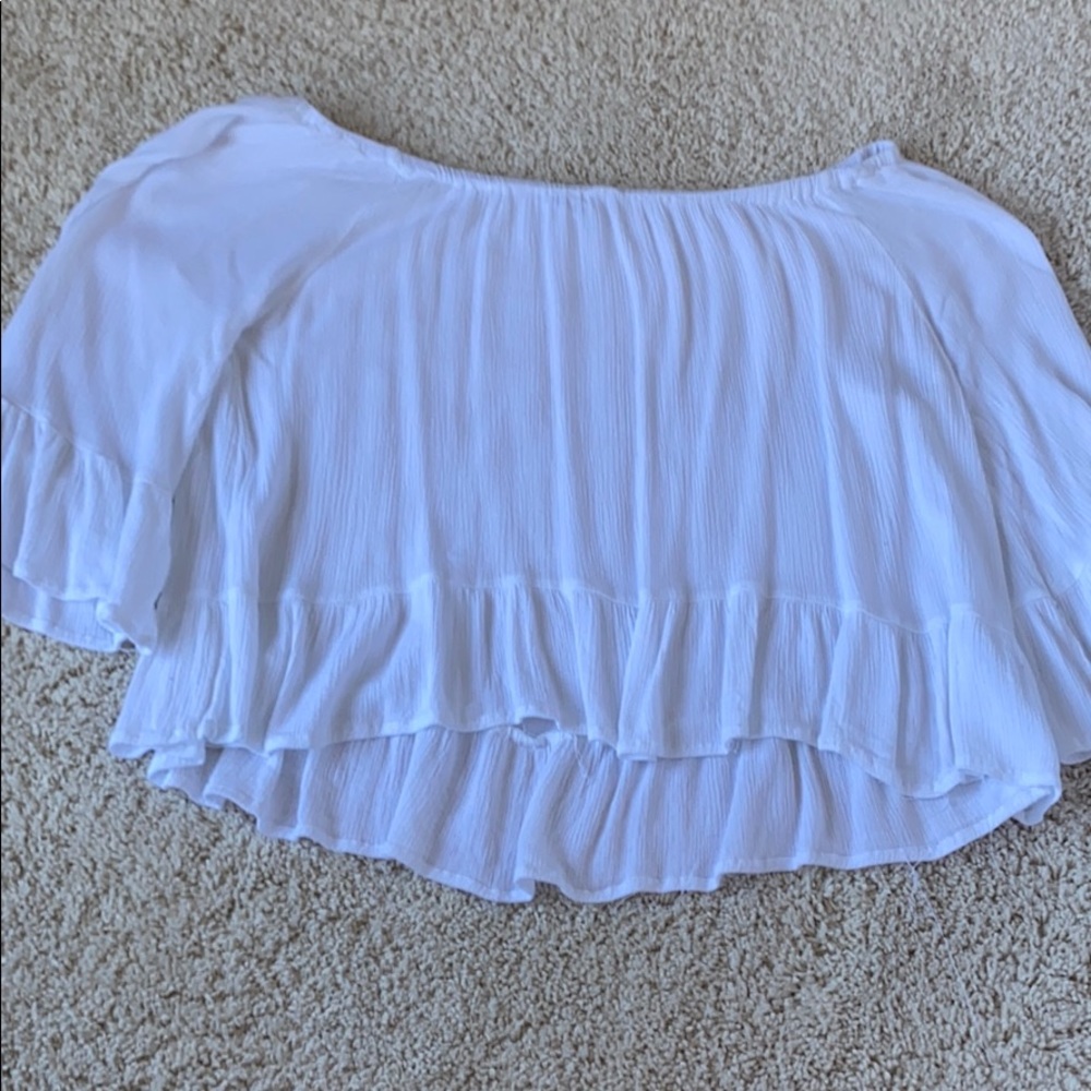 off the shoulder white shirt